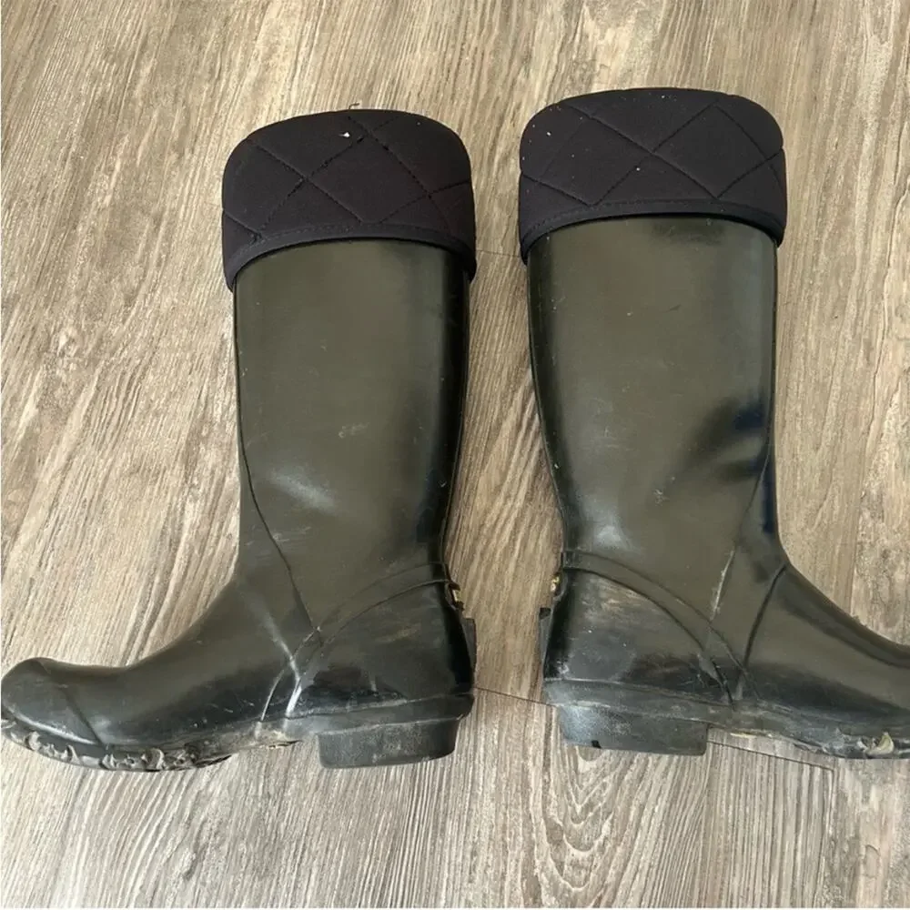Bogs Black Alex Quilted Tall RainBoots Size 6